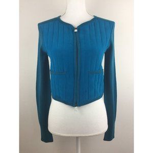 Quilted Cashmere Devon Jacket Teal/Teal Combo XS